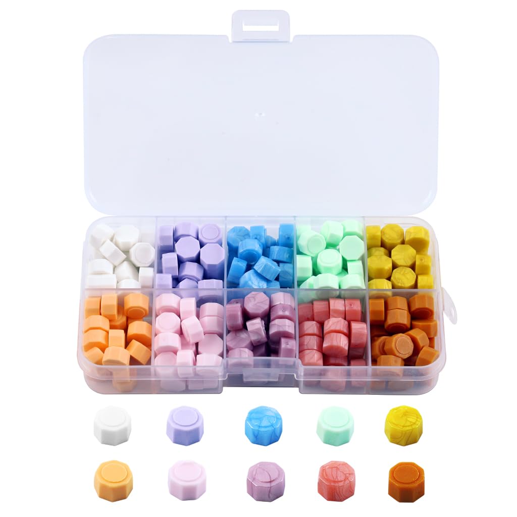 HASTHIP 200 Pieces Sealing Wax Beads Set, 10 Grids 10 Colors Seal Wax Pellets for Stamp Seals Invitations, Scrapbook, Eco Seal Wax Beads Kit with Plastic Box Colors Seal Wax Pellets HASTHIP 200 Pieces Sealing Wax Beads Set, 10 Grids 10 Colors Seal Wax Pellets for Stamp Seals Invitations, Scrapbook, Eco Seal Wax Beads Kit with Plastic Box Colors Seal Wax Pellets